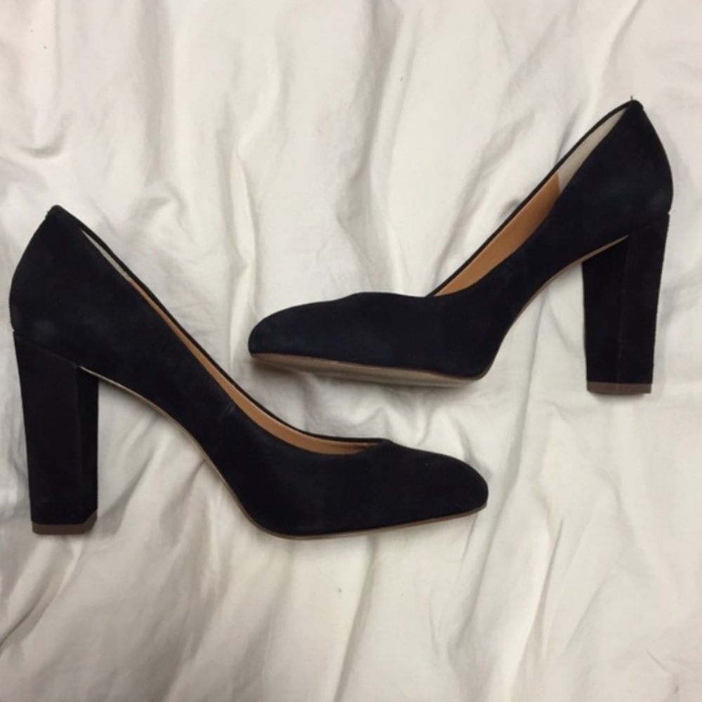 J. Crew Suède block heels